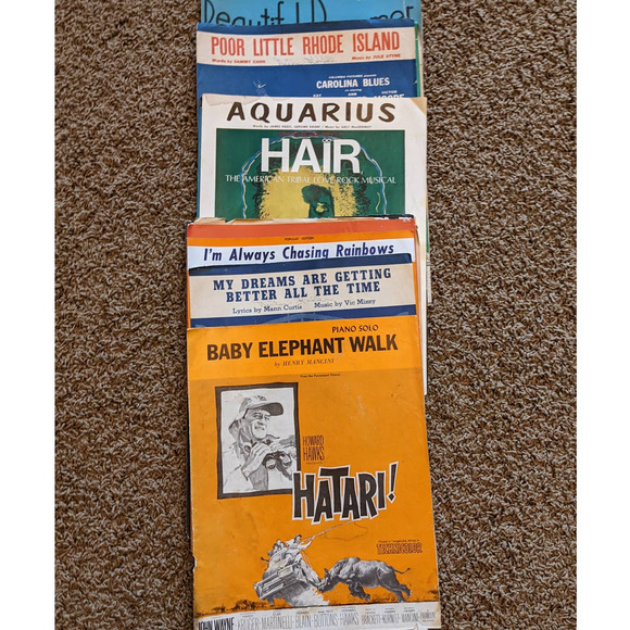 Unbranded Other - Lot 13 Music Sheets W/Movie Music Hatari John Wayne; Dolly Sisters Betty Grable